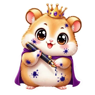 Hammy wearing a crown